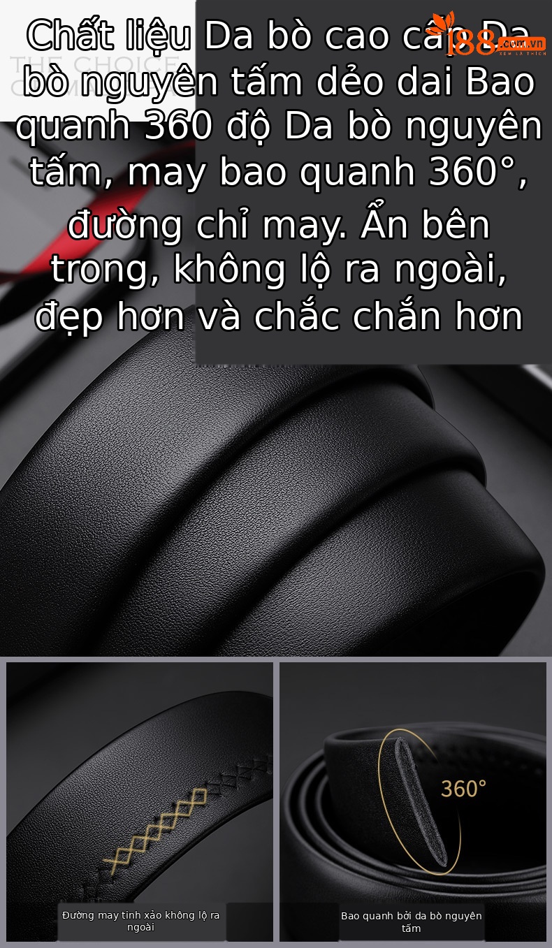 Thắt lưng da nam Emperor Paul khóa tự động kiểu dáng công sở cá tính — 120cm, 130cm, 110cm, 125cm chi tiết 7