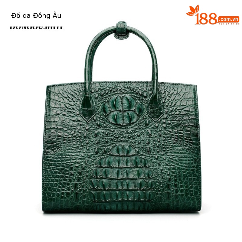 Túi đeo chéo nữ da cá sấu dây xích phối kim tuyến 30x23.5x13.5 cm — Đỏ rượu, Màu đen, Màu xanh lá, Màu đỏ