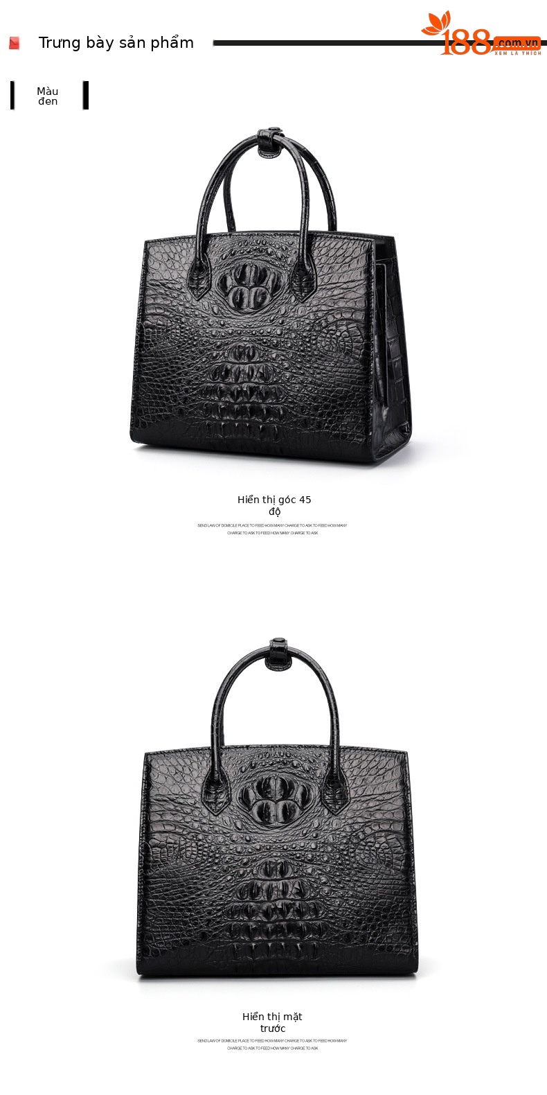 Túi đeo chéo nữ da cá sấu dây xích phối kim tuyến 30x23.5x13.5 cm — Đỏ rượu, Màu đen, Màu xanh lá, Màu đỏ chi tiết 6