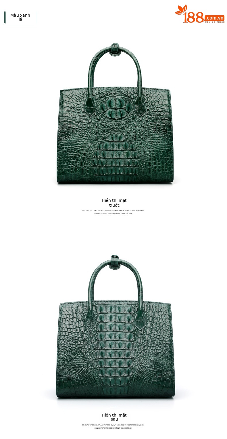 Túi đeo chéo nữ da cá sấu dây xích phối kim tuyến 30x23.5x13.5 cm — Đỏ rượu, Màu đen, Màu xanh lá, Màu đỏ chi tiết 9