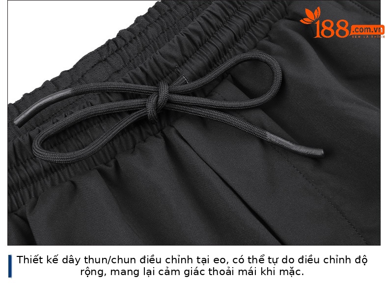 Quần thể thao golf nam chống mưa, thun eo điều chỉnh dây — KUZ095-màu trắng, KUZ095-Màu đen chi tiết 12