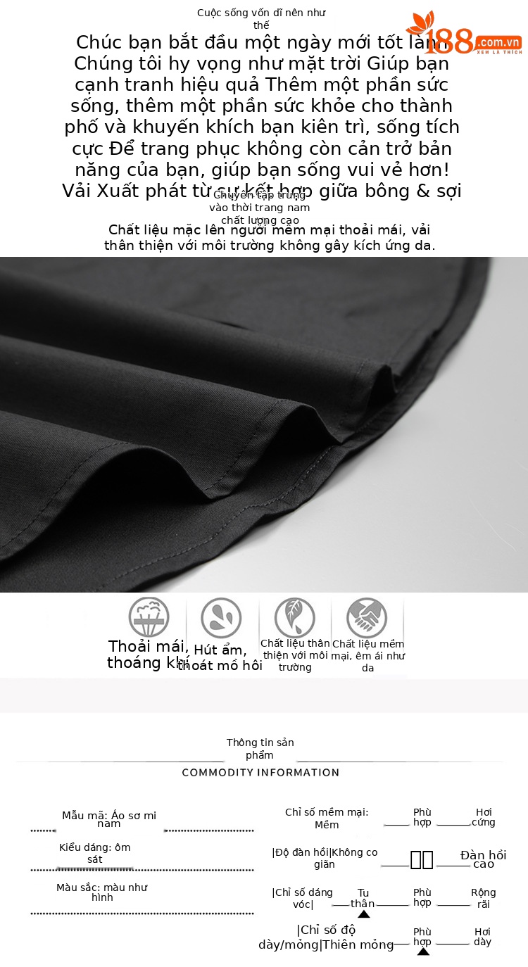 Áo sơ mi nam dài tay cotton phong cách cổ điển, họa tiết ngôi sao năm cánh đinh tán kim loại thủ công — Màu trắng, Màu đen chi tiết 4