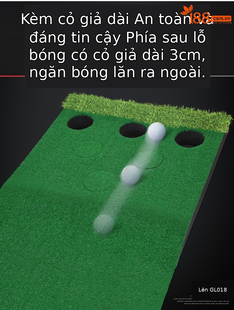 Thảm tập golf trong nhà PGM đa lỗ di động 0,6x3m — GL018 【Xanh lá đơn nhiều lỗ (không có cỏ dài) 】, GL018 [Green nhỏ nhiều lỗ đơn (không có cỏ dài) + 6 bóng], GL018 【một cây xanh nhỏ với cỏ dài và nhiều lỗ 】, GL018 [một quả xanh nhỏ với cỏ dài và nhiều lỗ, đặt 6 quả bóng] chi tiết 5