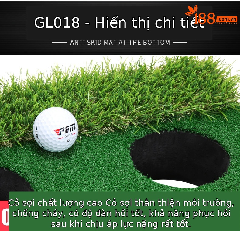 Thảm tập golf trong nhà PGM đa lỗ di động 0,6x3m — GL018 【Xanh lá đơn nhiều lỗ (không có cỏ dài) 】, GL018 [Green nhỏ nhiều lỗ đơn (không có cỏ dài) + 6 bóng], GL018 【một cây xanh nhỏ với cỏ dài và nhiều lỗ 】, GL018 [một quả xanh nhỏ với cỏ dài và nhiều lỗ, đặt 6 quả bóng] chi tiết 14