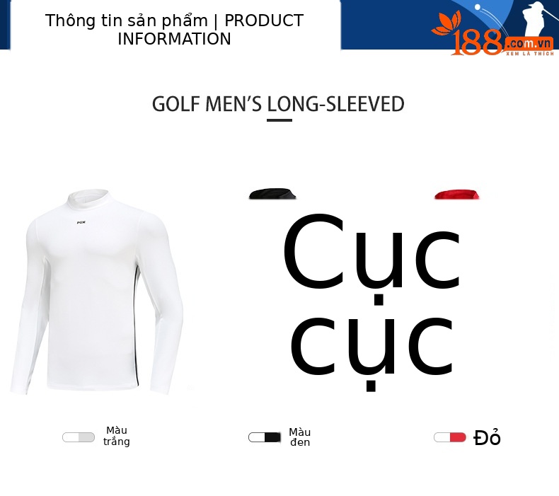 Áo polo nam dài tay golf PGM thu đông, vải nỉ giữ nhiệt — YF372 nam dài tay màu đỏ, Áo dài tay nam YF372 màu trắng, Áo dài tay nam YF372 màu đen chi tiết 3