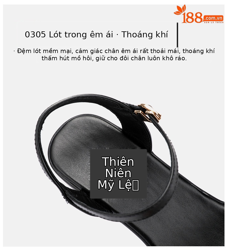 Sandal nữ đế xuồng cao gót mũi hở phong cách mới 2025, đế dày platform, size lớn 40-43 — Màu đen, Màu trắng chi tiết 9