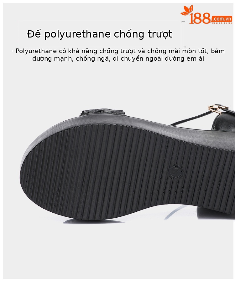 Sandal nữ đế xuồng cao gót mũi hở phong cách mới 2025, đế dày platform, size lớn 40-43 — Màu đen, Màu trắng chi tiết 10