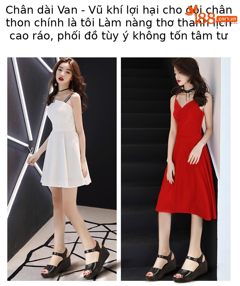 Dép sandal nữ đế xuồng da mềm gót 11 cm platform thời trang hè 2025 — Màu đen 11 cm, Màu đen, Màu trắng, Màu đỏ 11 cm chi tiết 2