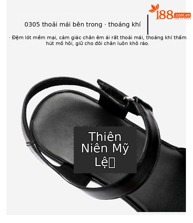 Dép sandal nữ đế xuồng da mềm gót 11 cm platform thời trang hè 2025 — Màu đen 11 cm, Màu đen, Màu trắng, Màu đỏ 11 cm chi tiết 6