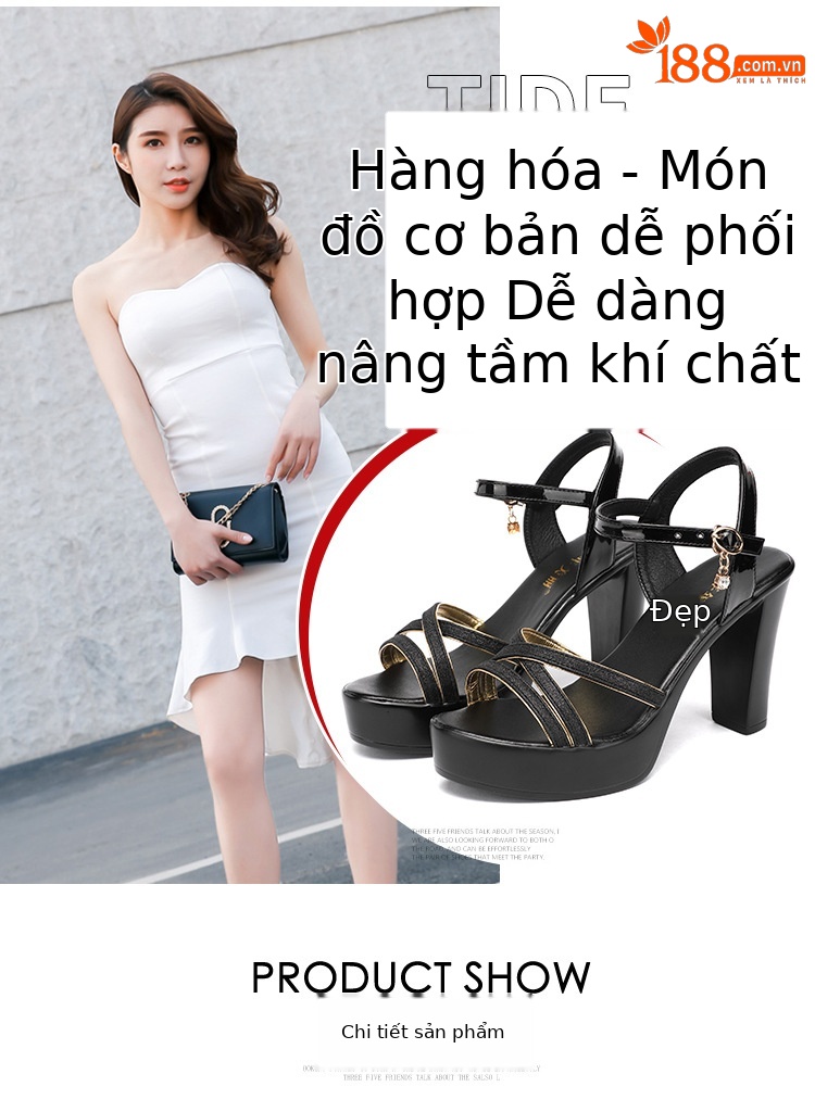 Sandal cao gót nữ hở mũi đế dày platform 10cm – 13cm đi catwalk mùa hè — Màu vàng 13 cm, Màu đen 13 cm, Bạc 13 cm, Màu vàng 10 cm chi tiết 6