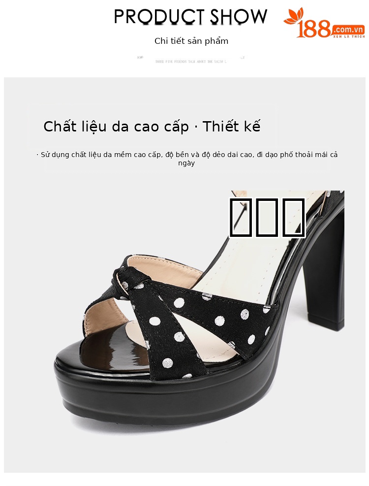 Sandal cao gót nữ mùa hè 2025 đế xuồng chống nước, miệng cá, quai ngang khóa, gót 8-10 cm — Màu mơ 8cm, Rượu vang đỏ 8cm, Màu đen 10cm, Rượu vang đỏ 10cm chi tiết 7