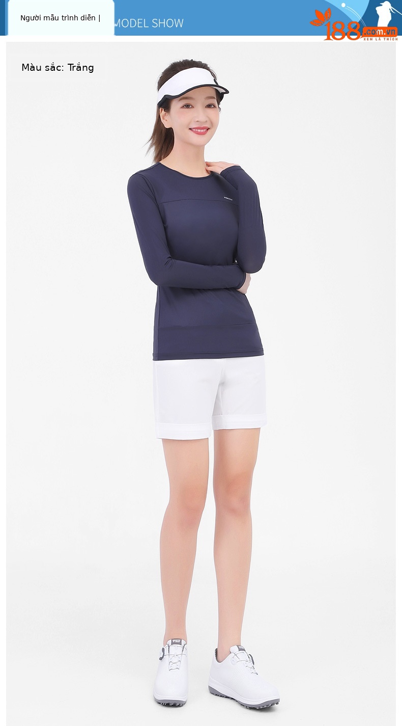 Quần short golf nữ co giãn nhanh khô PGM — KUZ101 màu xanh nhạt, KUZ101 màu xanh hải quân, KUZ101 màu trắng, KUZ101 màu xanh nước hồ chi tiết 7