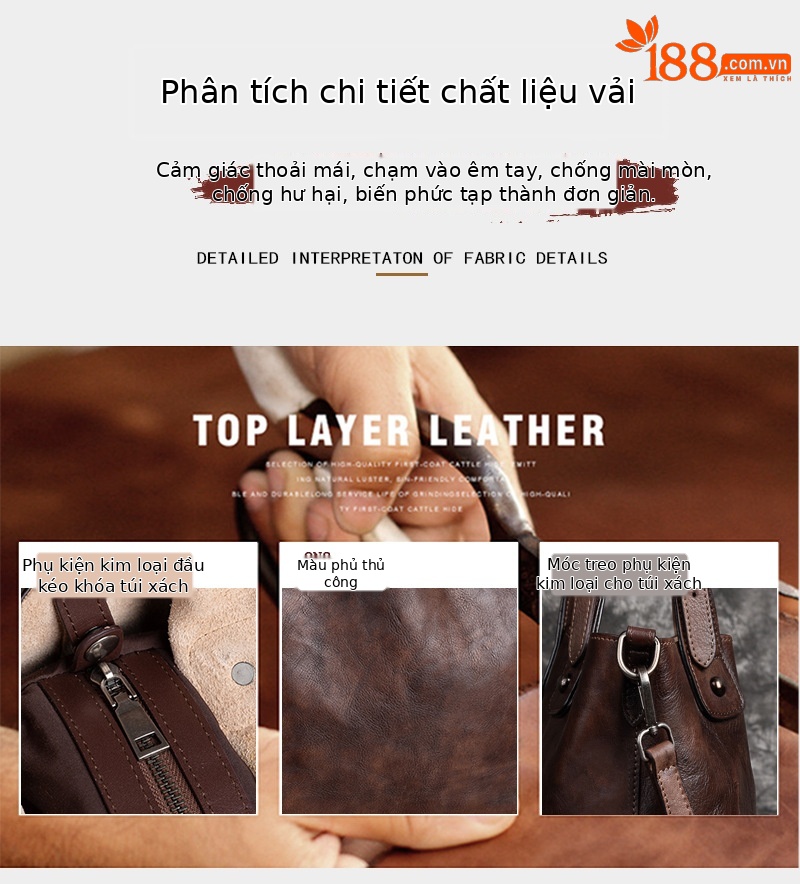 Túi đeo chéo nữ da thật phong cách Trung Hoa retro, thiết kế xếp nếp đa năng — Xám cổ điển, Xanh lá cổ điển, Vàng cổ điển, Nâu cổ điển chi tiết 2