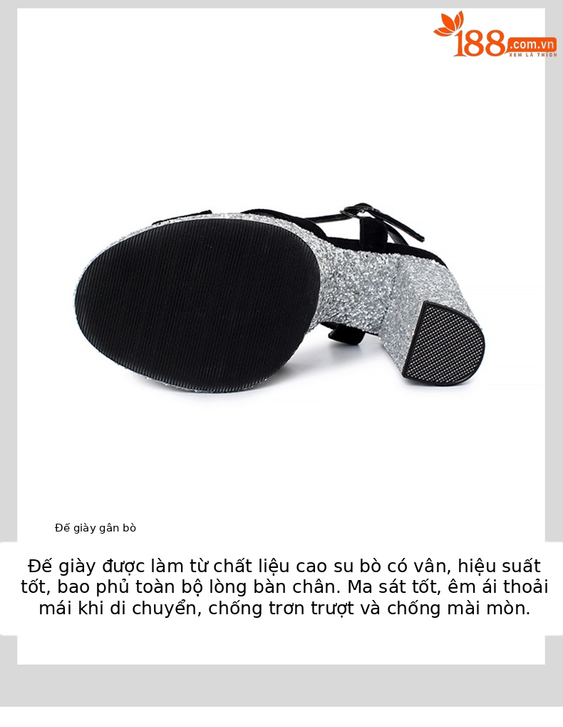 Sandal nữ cao gót siêu cao đế xuồng mũi hở quai mắt cá chân kiểu Âu Mỹ — Màu đen chi tiết 6