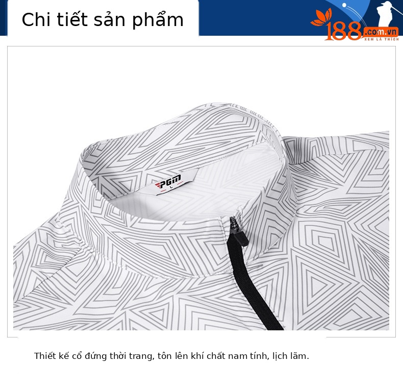 Áo thun nam golf ngắn tay vải thể thao co giãn PGM — YF394 màu trắng, YF394 màu xanh, YF394 Màu Đỏ chi tiết 20