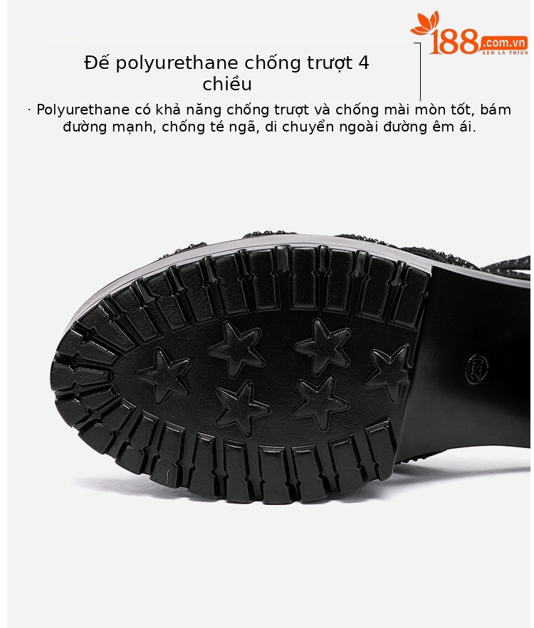 Sandal cao gót nữ đế dày mũi hở gót 8 cm — Màu đen 8 cm, Màu vàng 6 cm, Màu vàng 8 cm, Màu đen 6 cm chi tiết 10