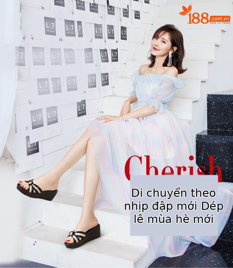 Dép sandal nữ xỏ ngón đế xuồng dày mũi hở gót thấp 2025 — Đen Đỏ, Đen vàng kim chi tiết 1
