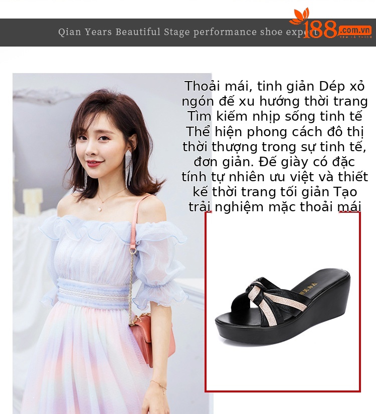 Dép sandal nữ xỏ ngón đế xuồng dày mũi hở gót thấp 2025 — Đen Đỏ, Đen vàng kim chi tiết 2