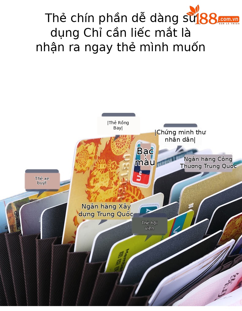 Ví nam da bò thật Emperor Paul kiểu gập mini công sở chi tiết 6