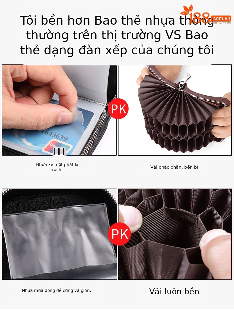 Ví nam da bò thật Emperor Paul kiểu gập mini công sở chi tiết 8
