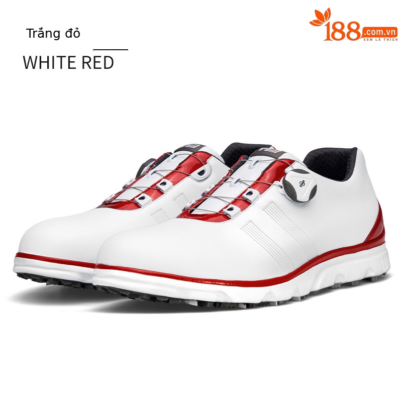 Giày golf PGM chống nước nam đinh chống trượt — XZ164IP cao su không thấm nước giày-Trắng Đỏ, XZ164IP cao su không thấm nước giày-Trắng Xám, XZ164IP cao su không thấm nước giày-Trắng Xanh