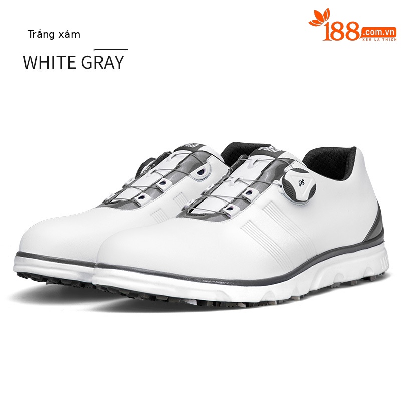 XZ164IP cao su không thấm nước giày-Trắng Xám