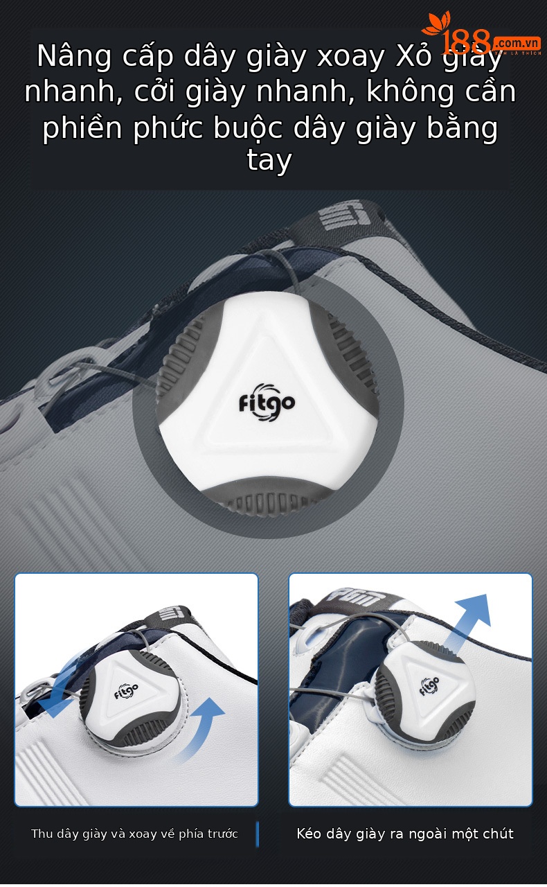 Giày golf PGM chống nước nam đinh chống trượt — XZ164IP cao su không thấm nước giày-Trắng Đỏ, XZ164IP cao su không thấm nước giày-Trắng Xám, XZ164IP cao su không thấm nước giày-Trắng Xanh chi tiết 4
