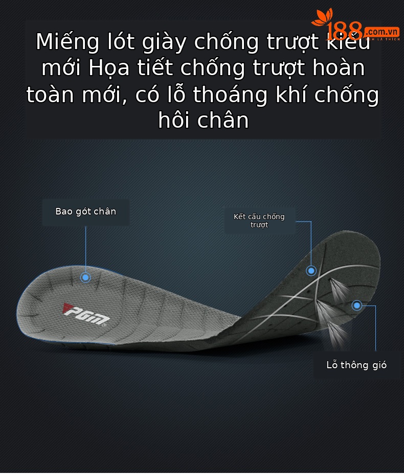 Giày golf PGM chống nước nam đinh chống trượt — XZ164IP cao su không thấm nước giày-Trắng Đỏ, XZ164IP cao su không thấm nước giày-Trắng Xám, XZ164IP cao su không thấm nước giày-Trắng Xanh chi tiết 5