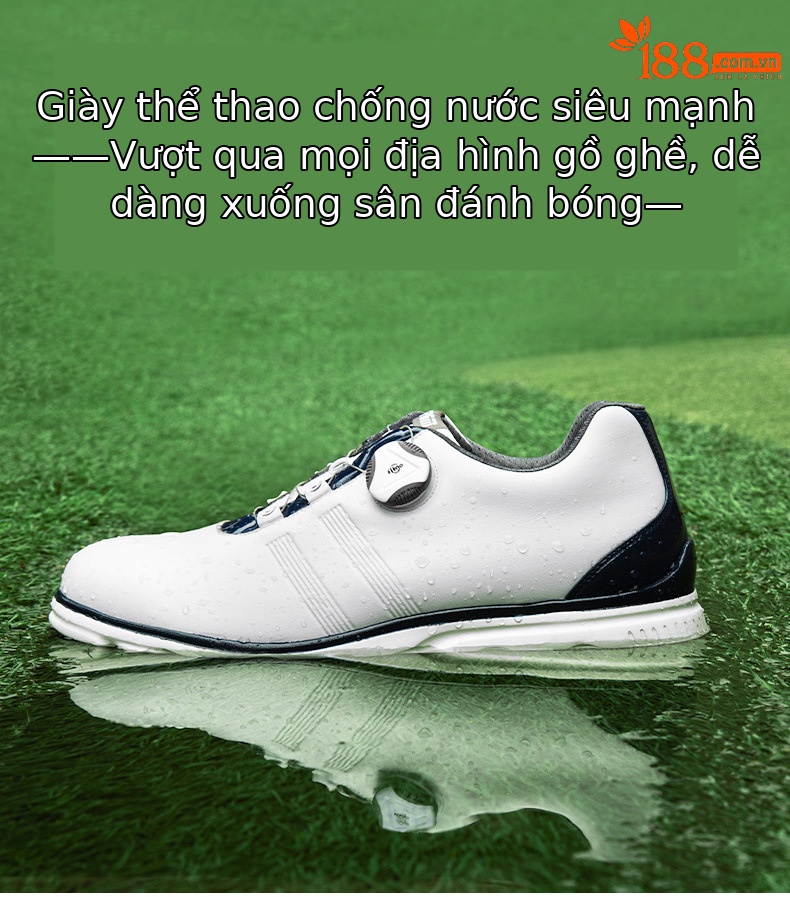 Giày golf PGM chống nước nam đinh chống trượt — XZ164IP cao su không thấm nước giày-Trắng Đỏ, XZ164IP cao su không thấm nước giày-Trắng Xám, XZ164IP cao su không thấm nước giày-Trắng Xanh chi tiết 7