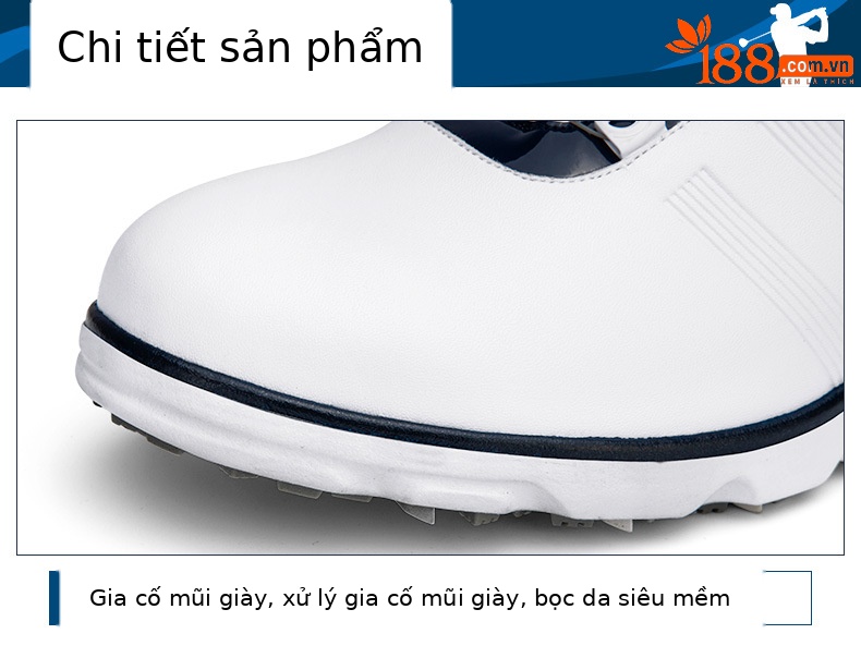 Giày golf PGM chống nước nam đinh chống trượt — XZ164IP cao su không thấm nước giày-Trắng Đỏ, XZ164IP cao su không thấm nước giày-Trắng Xám, XZ164IP cao su không thấm nước giày-Trắng Xanh chi tiết 16