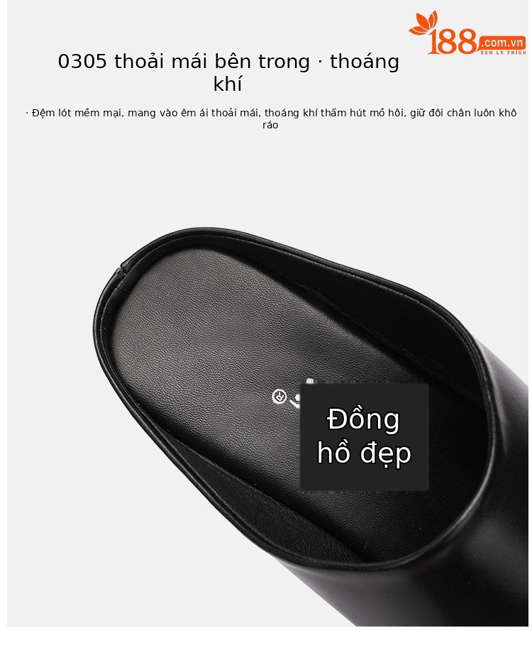Dép sandal nữ xỏ ngón đế xuồng platform dày, mũi hở, phong cách thời trang hè 2025 — Màu đen, Màu trắng, Màu đỏ chi tiết 9
