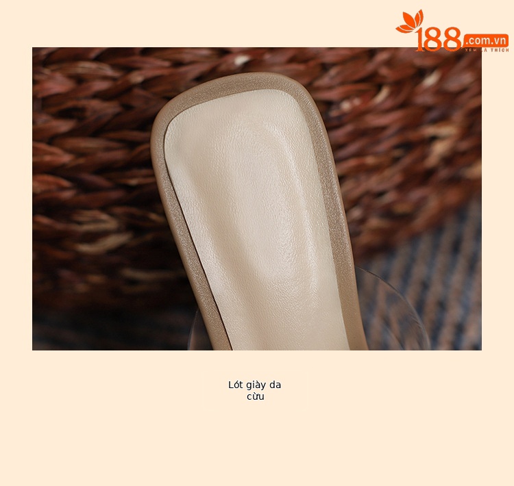 Sandal nữ gót pha lê một dây, gót dày vừa phải, đính sequin đi ngoài trời — Màu mơ [cao gót] chi tiết 17