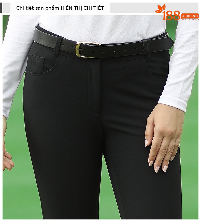 Quần thể thao nữ dài 9 phân golf PGM vải nhung mỏng thoải mái — KUZ094 quần chín phân nữ giản dị Màu Đỏ, KUZ094 quần chín phân nữ giản dị màu đen, KUZ094 quần chín phân nữ giản dị màu trắng chi tiết 9
