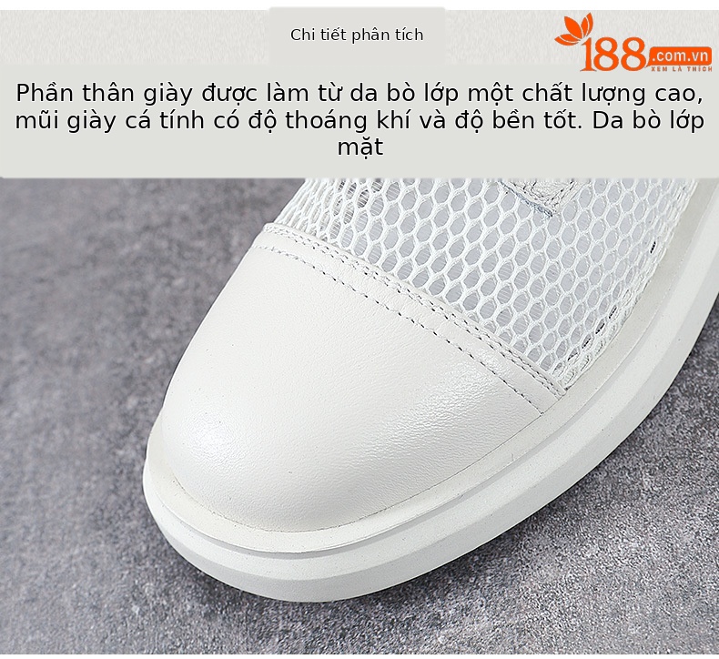 Boot Martin lưới thoáng khí mùa hè cho nữ, da thật phong cách Anh — Màu đen chi tiết 4