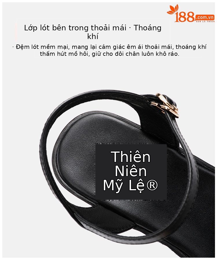 Sandal nữ đế xuồng cao gót mềm mùa hè 2025 đế dày platform size lớn thời trang đa năng — Màu đen, Màu trắng, Màu xanh lá chi tiết 8