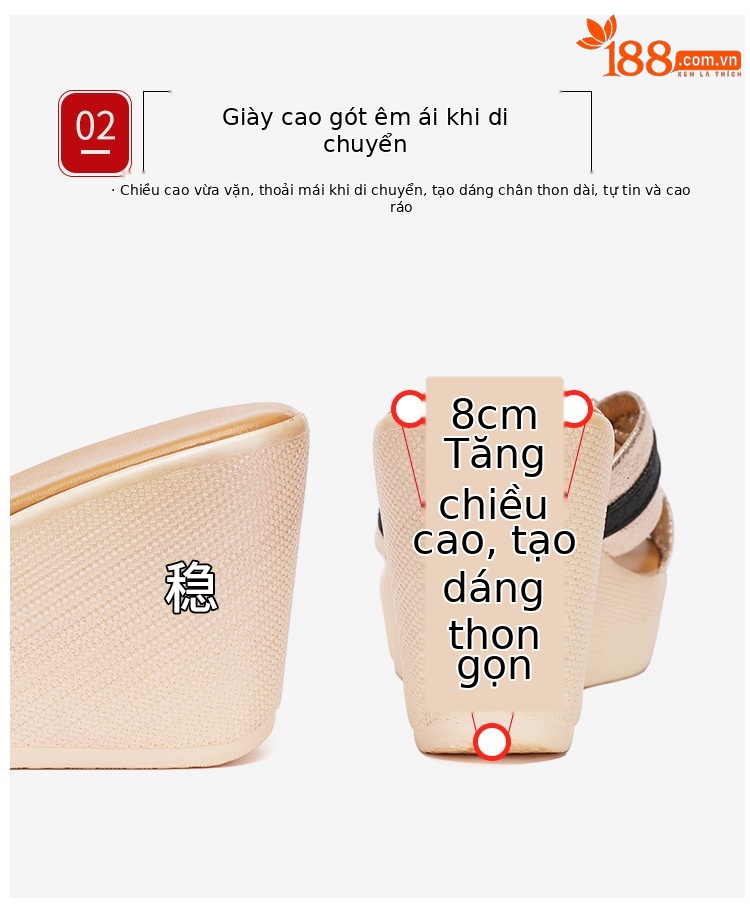 Dép cao gót đế xuồng nữ mũi hở xỏ ngón, đế dày platform 2025 — Màu đen, Màu vàng chi tiết 8