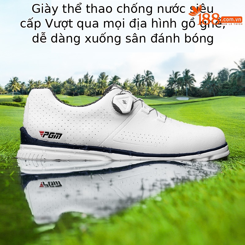 Giày golf PGM chống nước mùa hè nam không đinh chống trượt thoáng khí — XZ166 trắng đỏ, XZ166 màu xám trắng, XZ166 màu xanh trắng