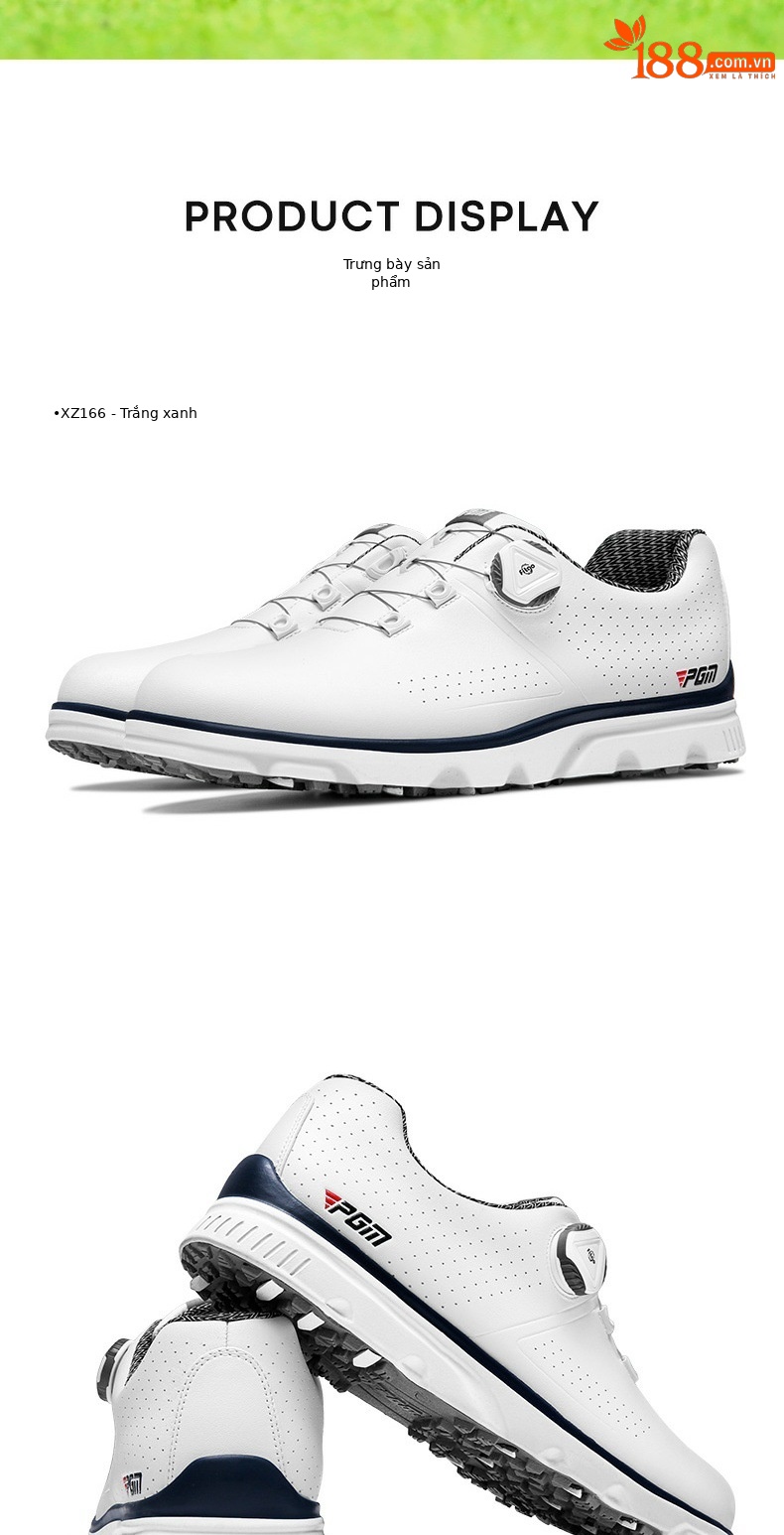 Giày golf PGM chống nước mùa hè nam không đinh chống trượt thoáng khí — XZ166 trắng đỏ, XZ166 màu xám trắng, XZ166 màu xanh trắng chi tiết 8