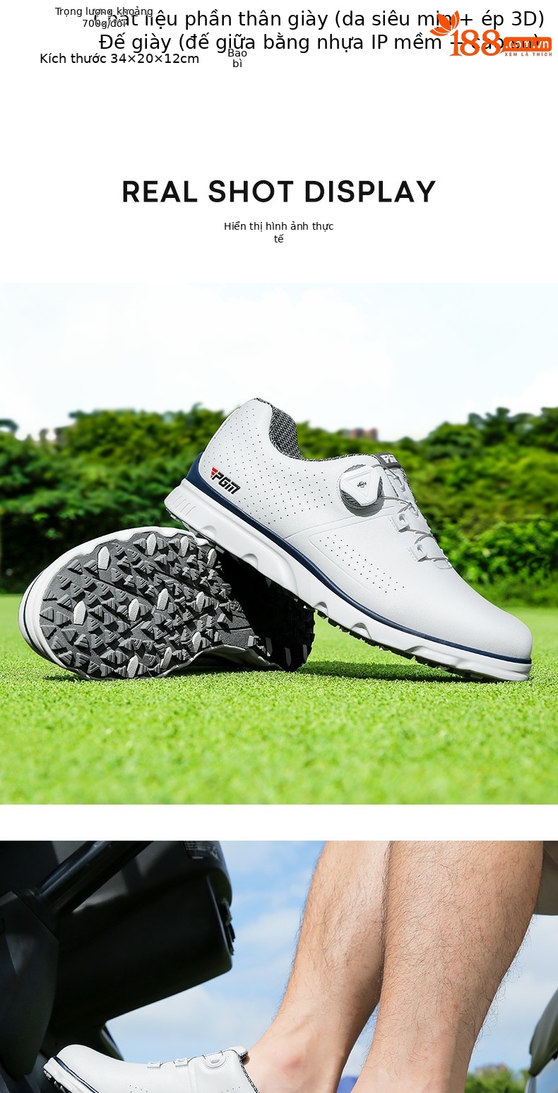 Giày golf PGM chống nước mùa hè nam không đinh chống trượt thoáng khí — XZ166 trắng đỏ, XZ166 màu xám trắng, XZ166 màu xanh trắng chi tiết 5