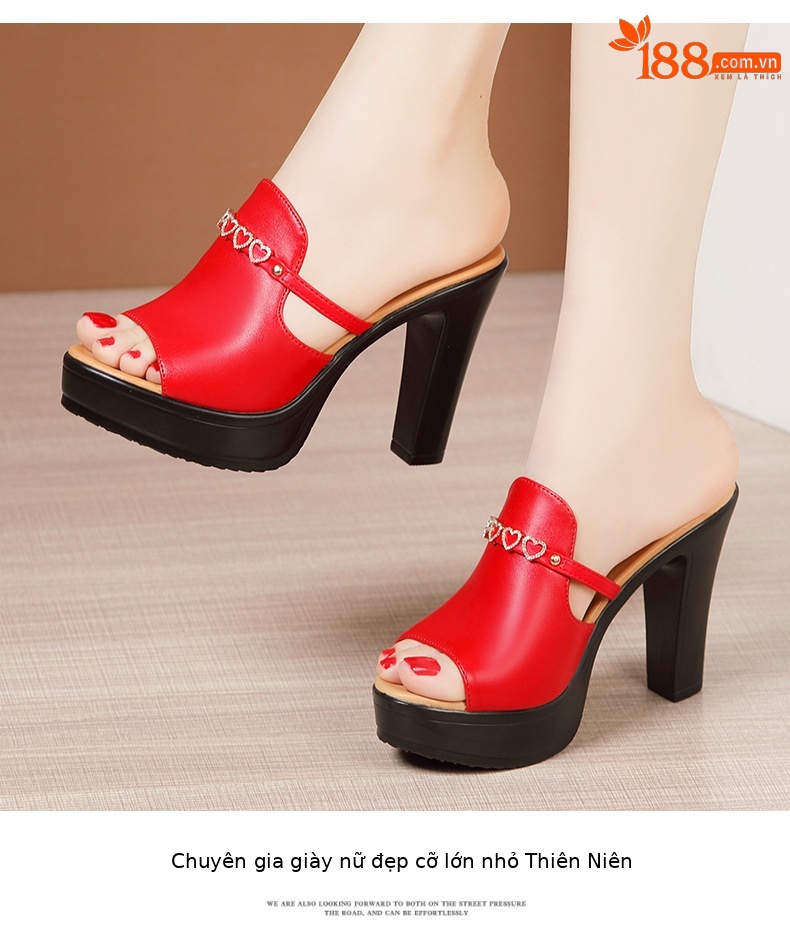 Dép sandal cao gót nữ đế xuồng đính đá gót 10 cm — Đỏ 10cm, Màu đen 10cm, Màu trắng 10cm chi tiết 11