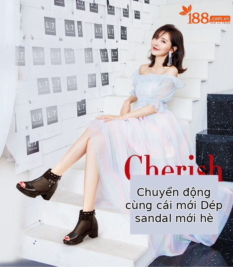 Sandal lưới hở mũi gót thô nữ đế mềm gót 8 cm — Màu đen 8 cm, Màu đen 6 cm chi tiết 1