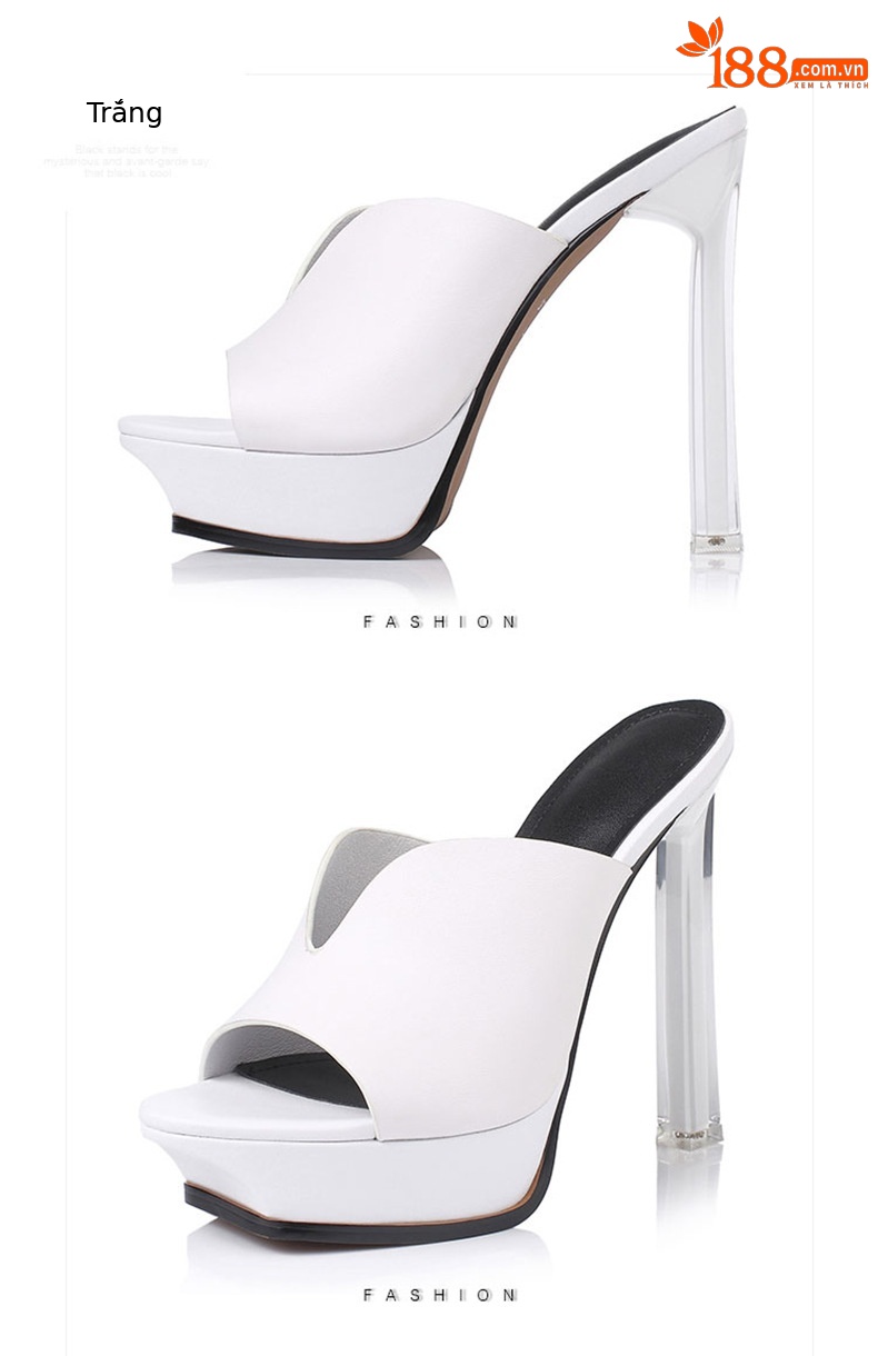 Sandal cao gót nữ hở mũi đế xuồng chống thấm, gót pha lê thời trang — Màu đen chi tiết 23