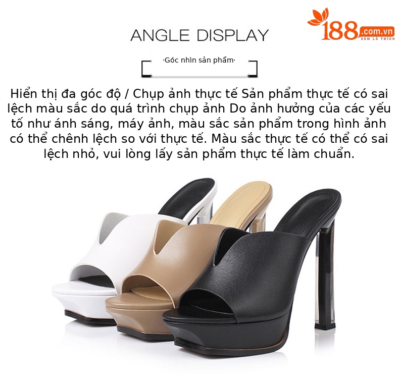 Sandal cao gót nữ hở mũi đế xuồng chống thấm, gót pha lê thời trang — Màu đen chi tiết 26