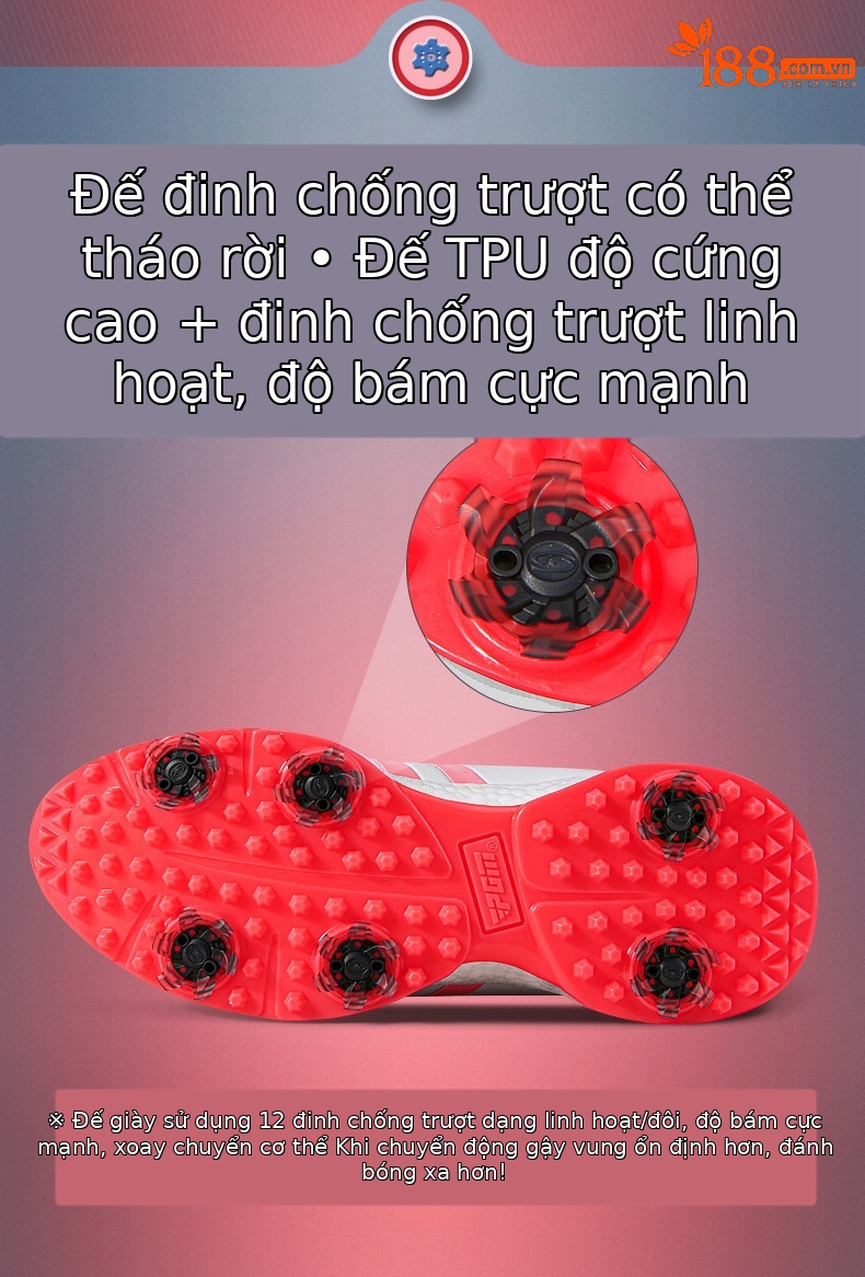 Giày golf nữ chống nước PGM đế foam siêu nhẹ, dây buộc xoay tiện lợi — Xz167-trắng cam đỏ, XZ171 nâng cấp khóa khóa-trắng Xám, XZ171 nâng cấp khóa khóa-trắng cam đỏ, Xz167-xanh lục huỳnh quang trắng chi tiết 11