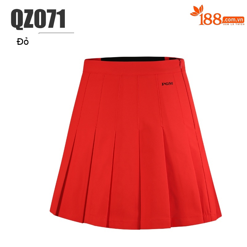 Váy golf nữ xếp ly ngắn mùa hè phong cách thể thao — Qz071-váy ngắn màu đỏ, Qz071-váy ngắn màu xanh nước biển, Qz071-váy ngắn màu đen, Qz071-váy ngắn màu trắng