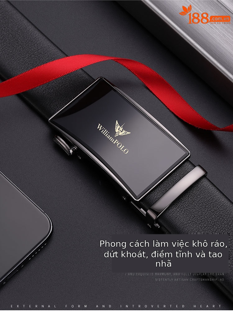 Thắt lưng da bò thật cao cấp Emperor Paul – khóa kim sang trọng — 120cm, 130cm, 110cm, 125cm chi tiết 1