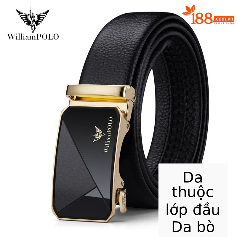 Thắt lưng da bò thật nam Emperor Paul – thiết kế công sở sang trọng, khóa kim loại cao cấp — 120cm, 130cm, 110cm, 125cm