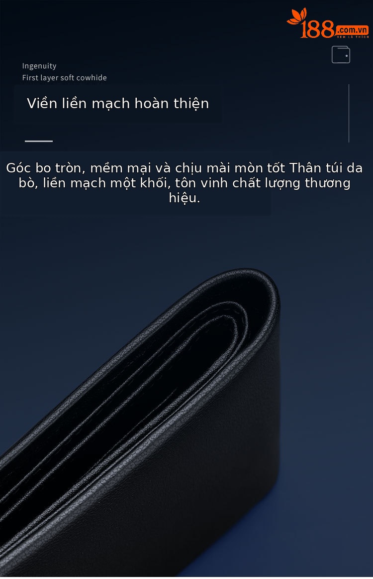 Ví nam da bò thật gập mini cao cấp Emperor Paul chi tiết 7