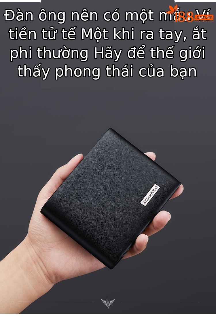 Ví nam da bò thật gập mini cao cấp Emperor Paul chi tiết 14