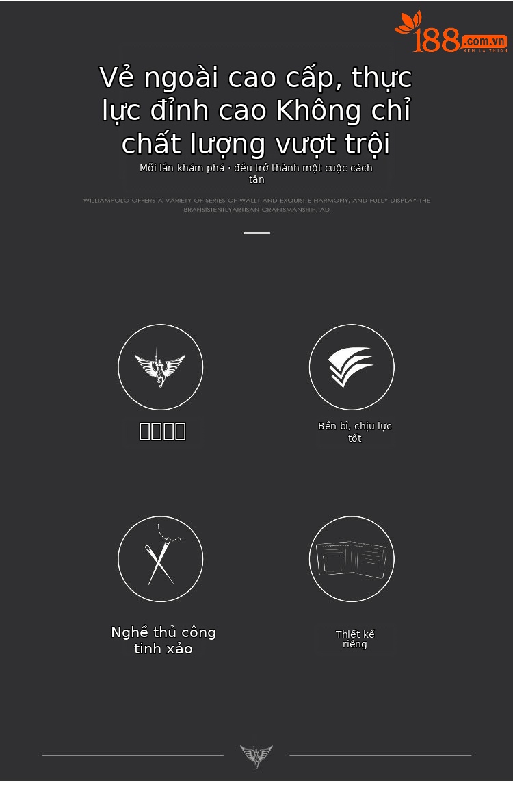 Ví nam da bò thật gập mini cao cấp Emperor Paul chi tiết 15